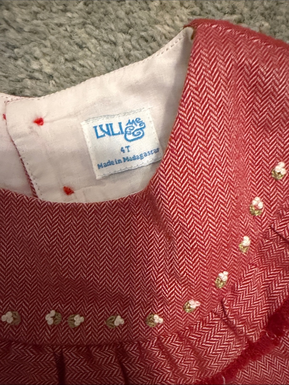 Red Ruffle Kids Dress - Picture 2 of 4